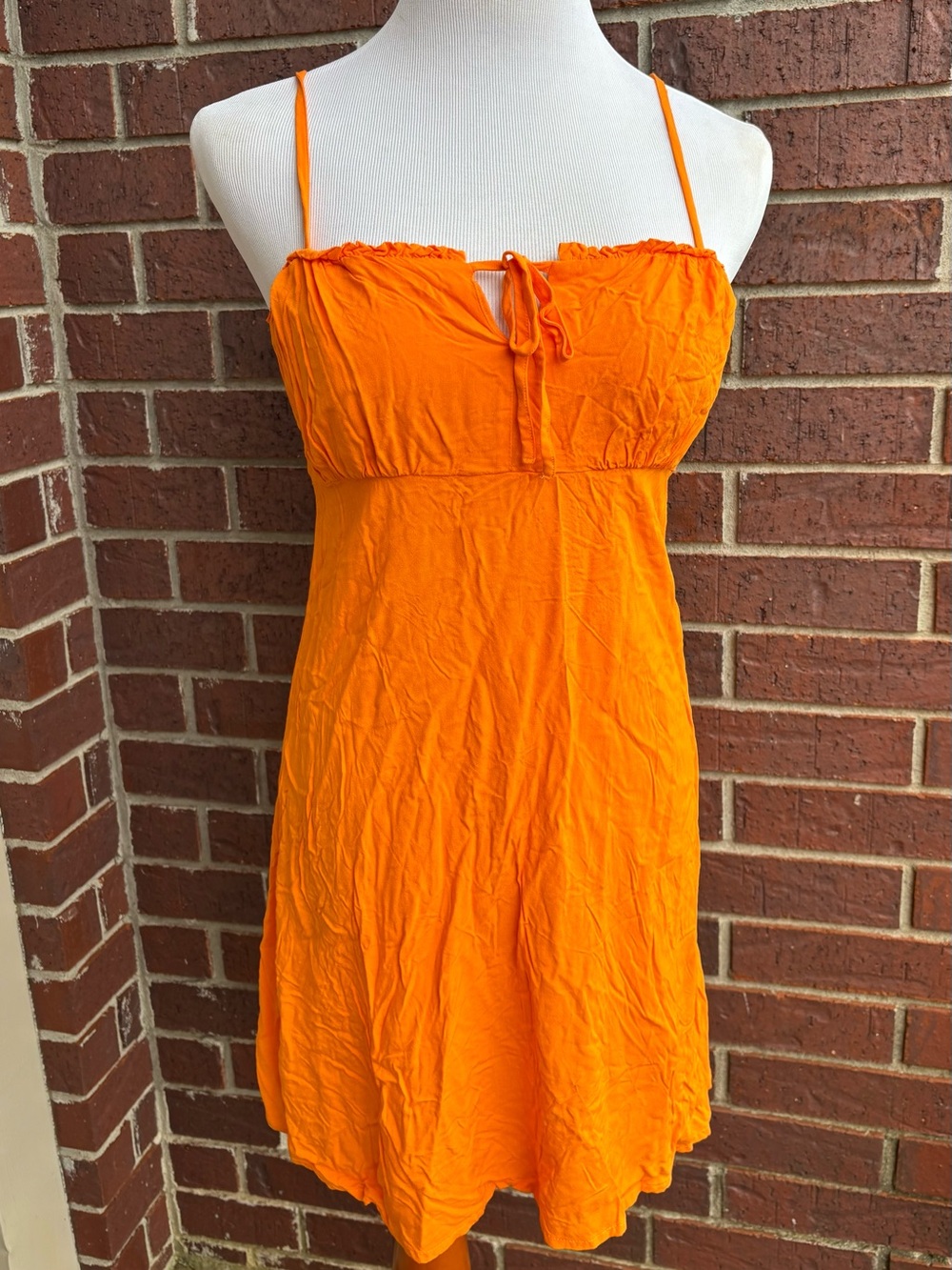 ONLY Vibrant Orange Sundress with Spaghetti Straps